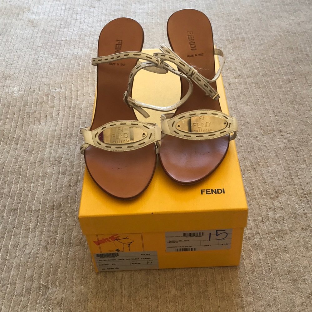 White Fendi sandals